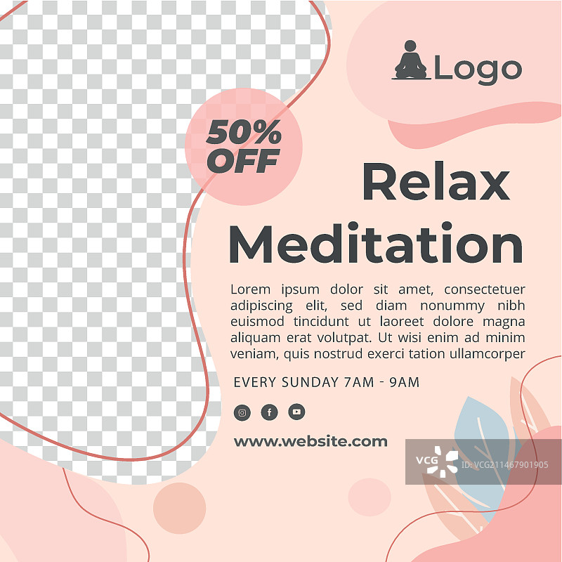 冥想正念宣传单图片素材