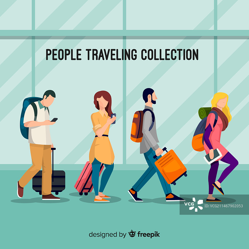 旅行的人们合集图片素材