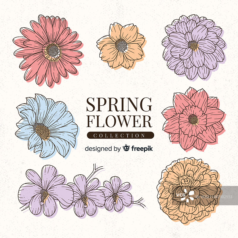 手绘春季花卉合集图片素材