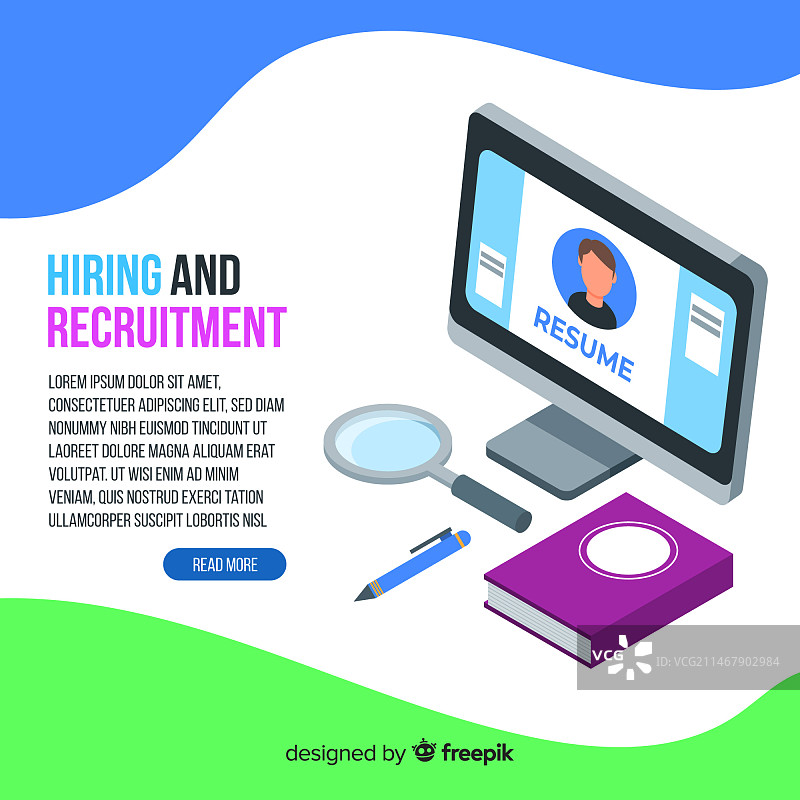 2.5D招聘概念图片素材
