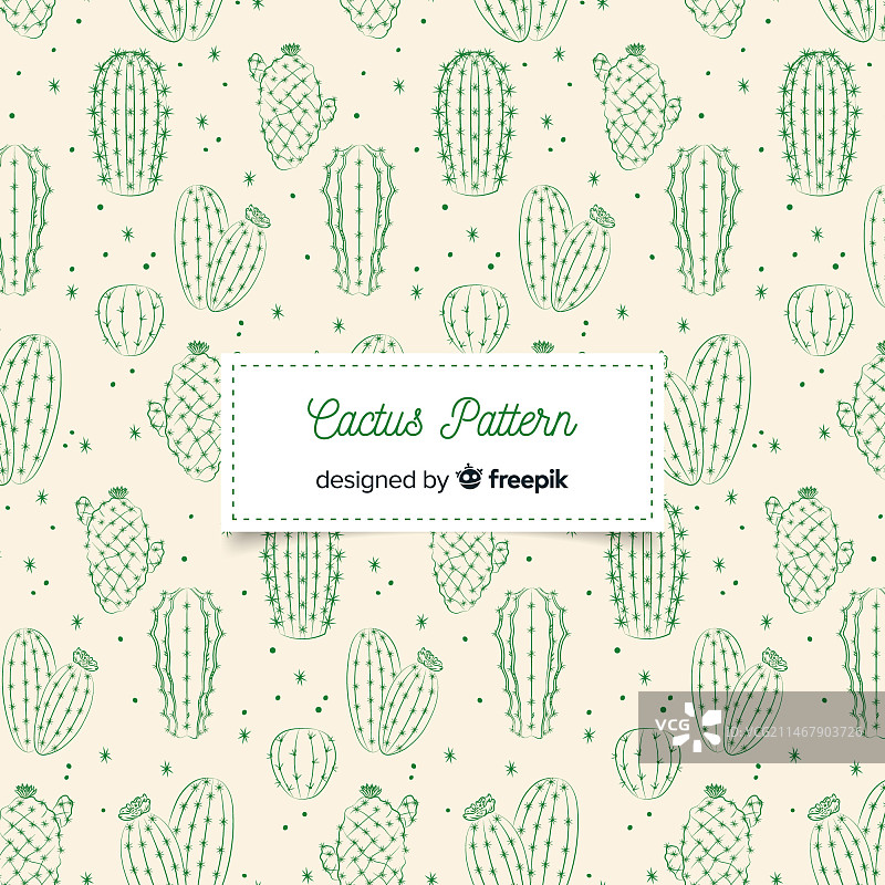 手绘仙人掌图案图片素材