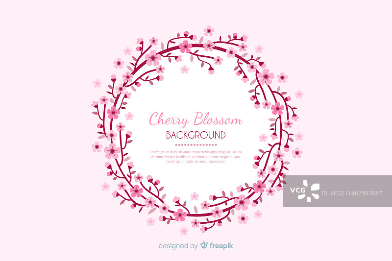 手绘樱花背景图片素材