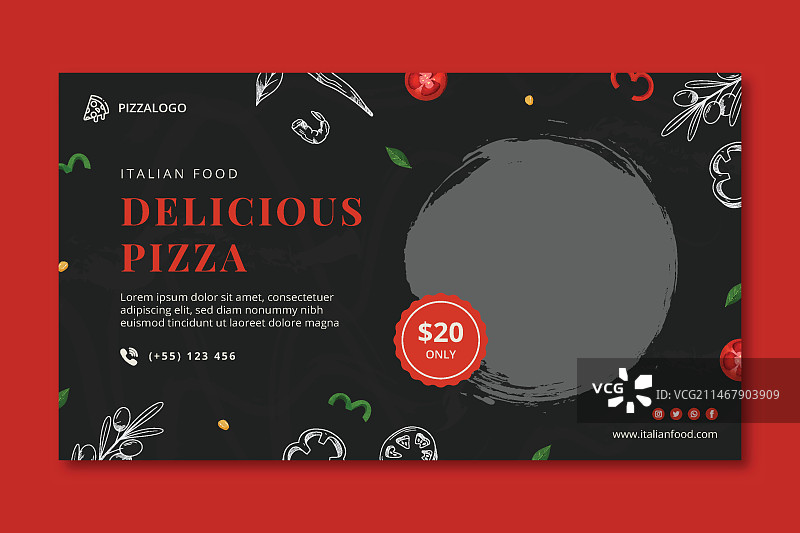 意大利美食横版banner模板图片素材