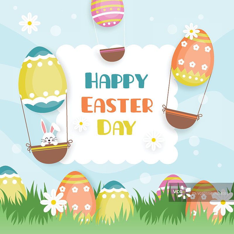 扁平风格复活节快乐概念设计图片素材