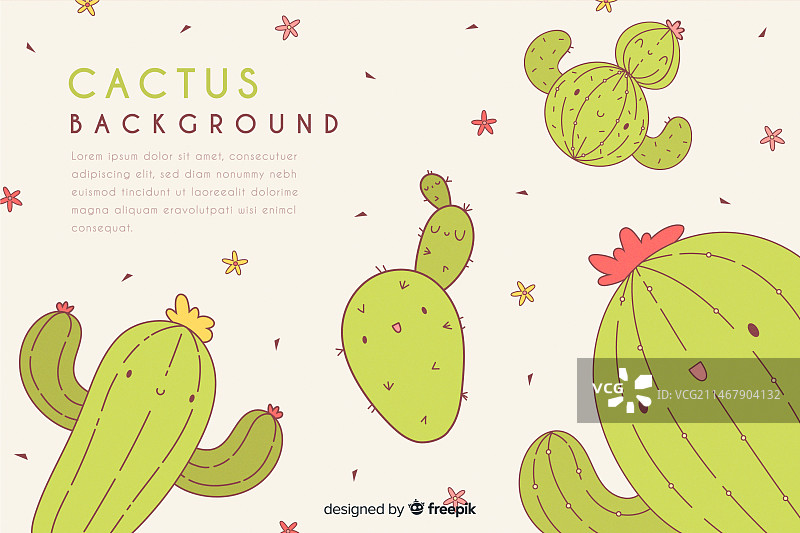 手绘仙人掌背景图片素材