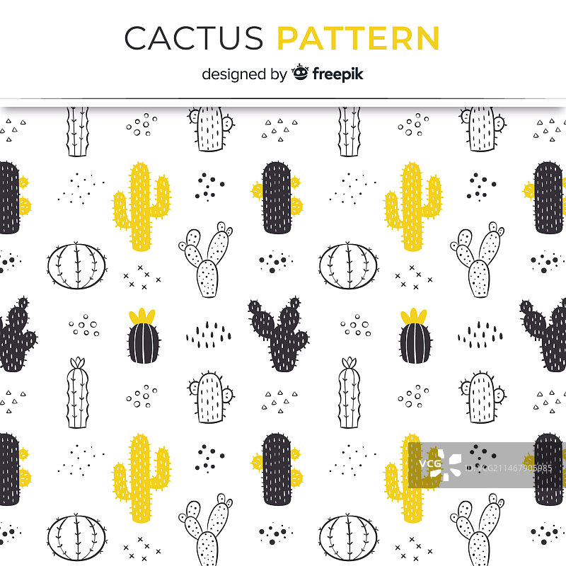 手绘仙人掌图案图片素材