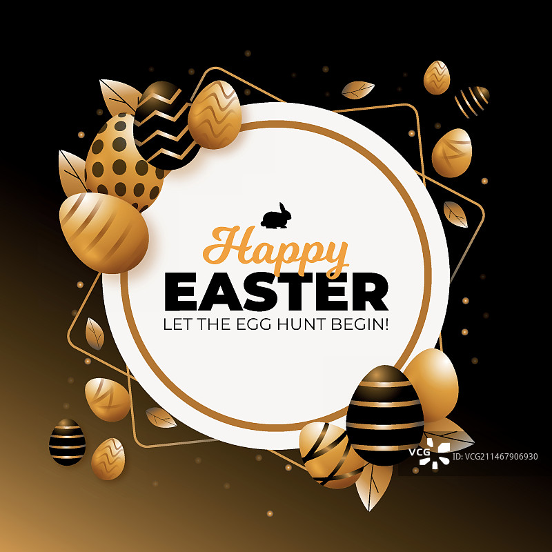 金色复活节彩蛋图片素材