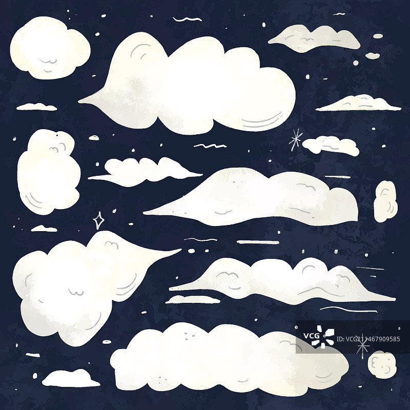 手绘云朵合集图片素材