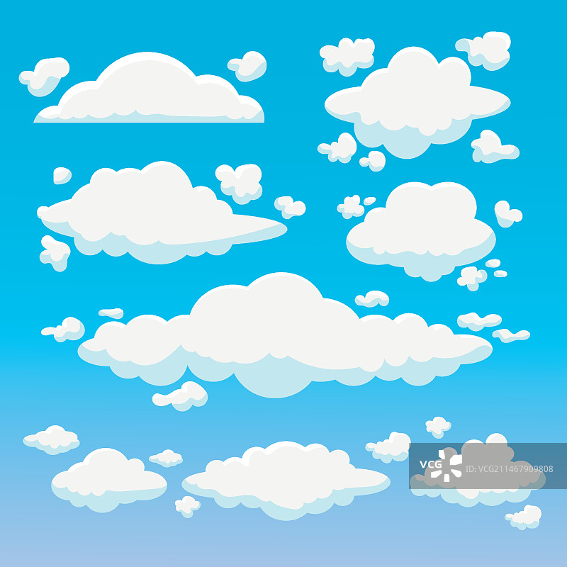 扁平风格云朵合集图片素材