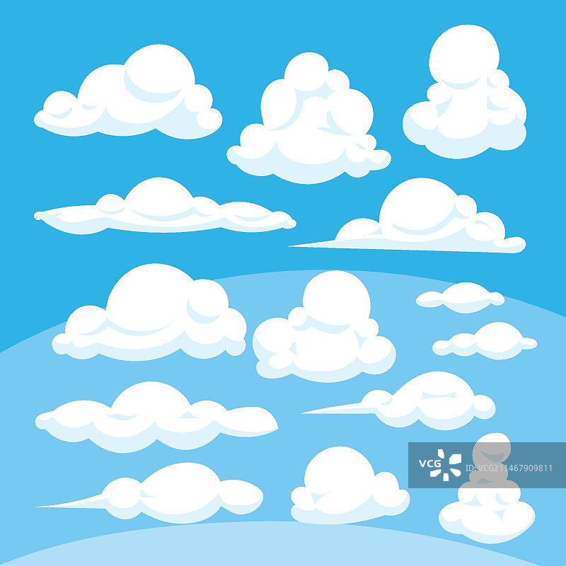 扁平风格云朵合集图片素材