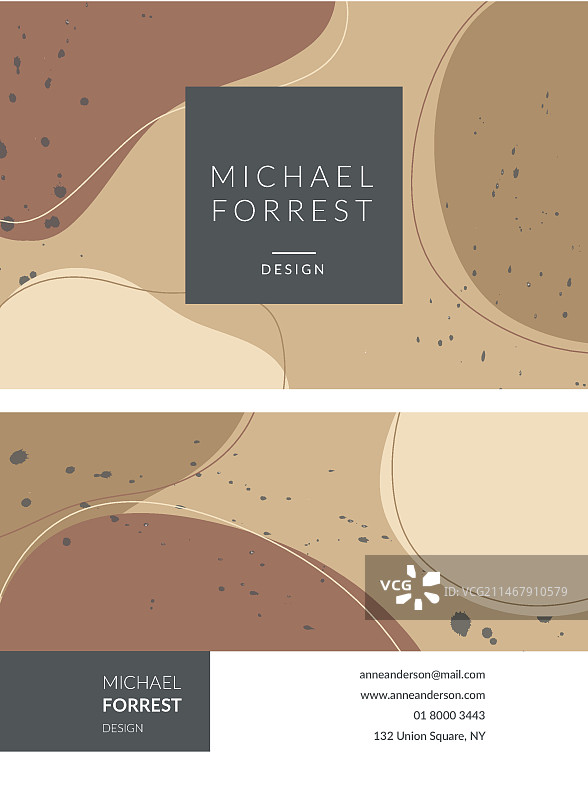 抽象水彩风格名片模板图片素材