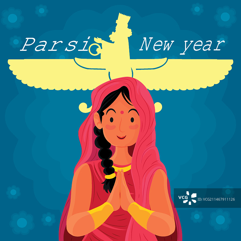 琐罗亚斯德教新年详细插画图片素材