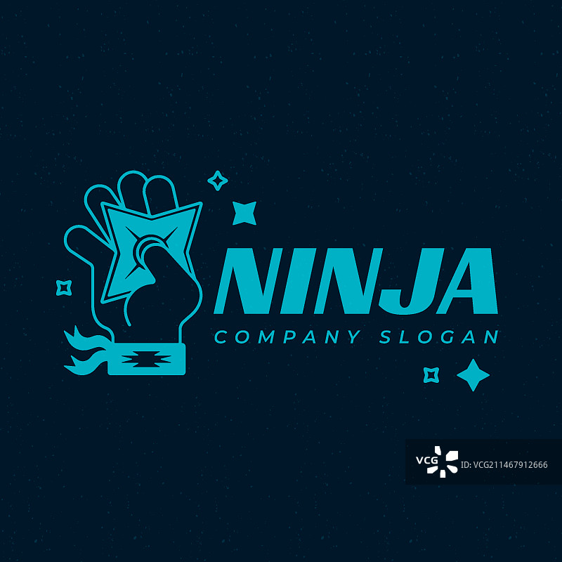 扁平风格忍者Logo模板图片素材