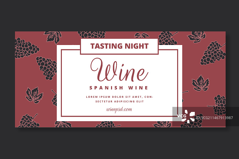葡萄酒图案banner模板图片素材