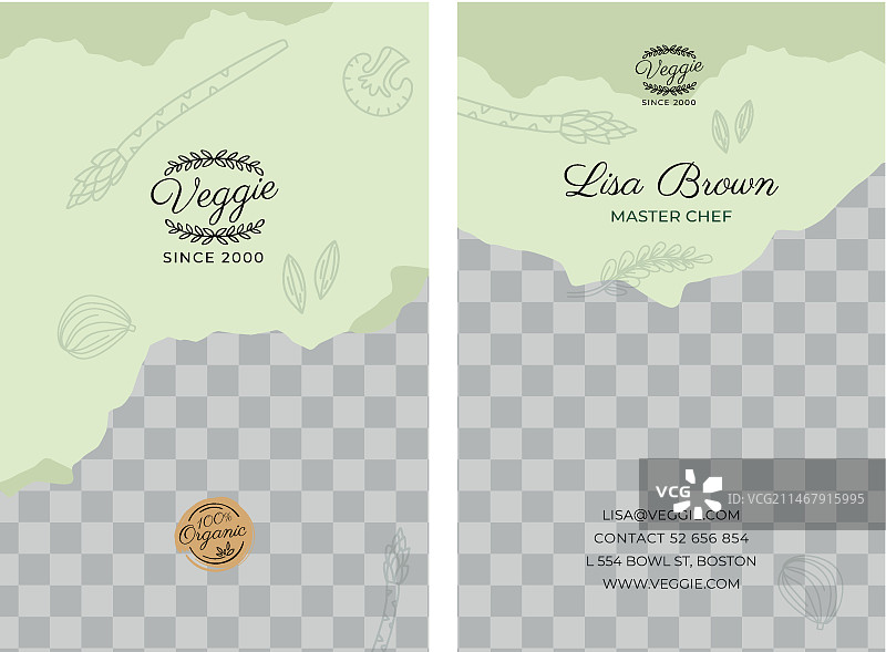 健康餐厅双面名片图片素材