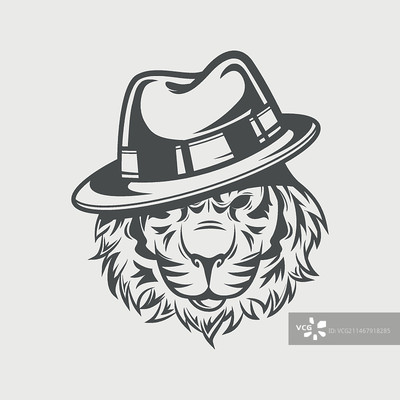 戴帽子的复古黑帮男人图片素材