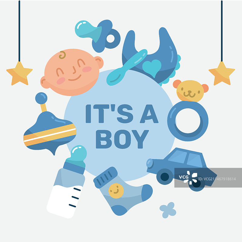 玩具主题新生儿派对男孩背景图片素材