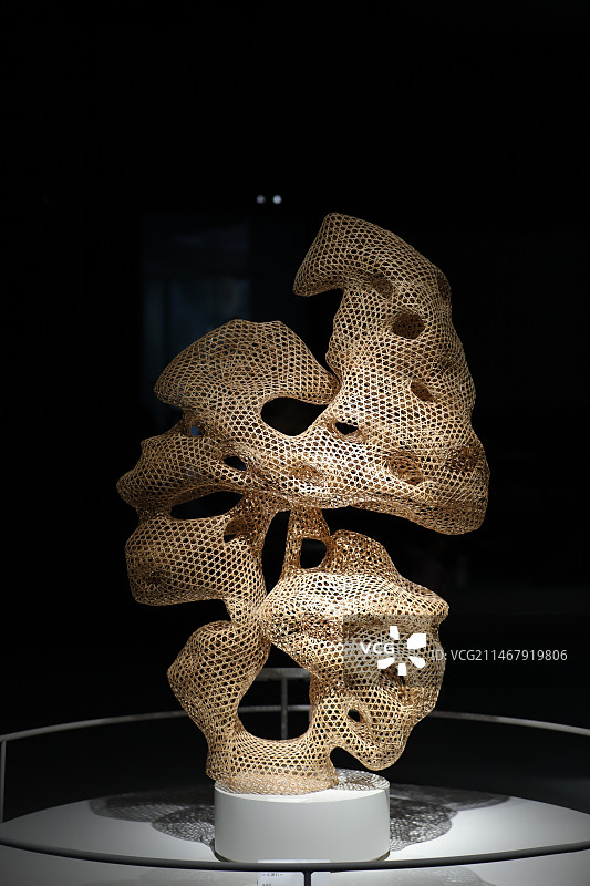 浙江非遗馆——竹编太湖石图片素材