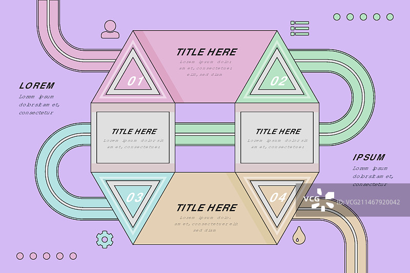 线性扁平路线图信息图表模板图片素材
