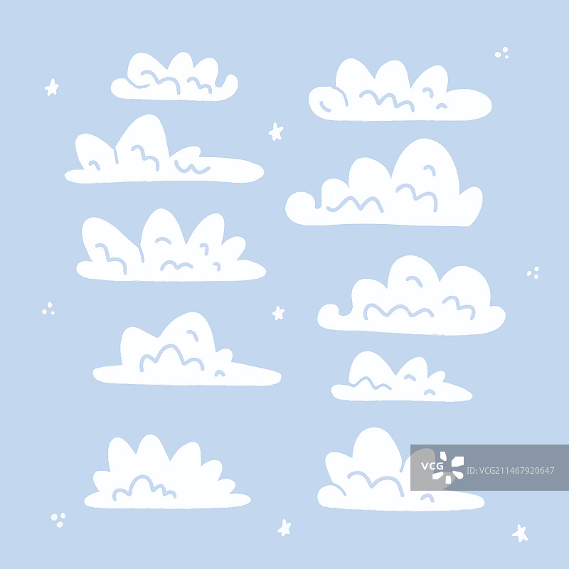 手绘云朵合集图片素材