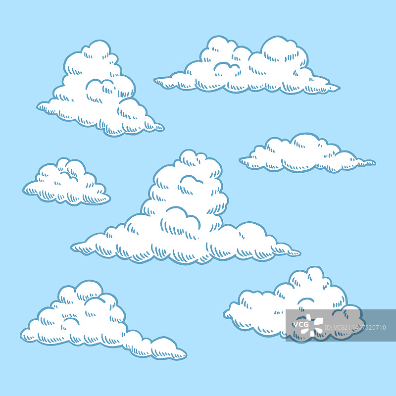 手绘云朵合集图片素材