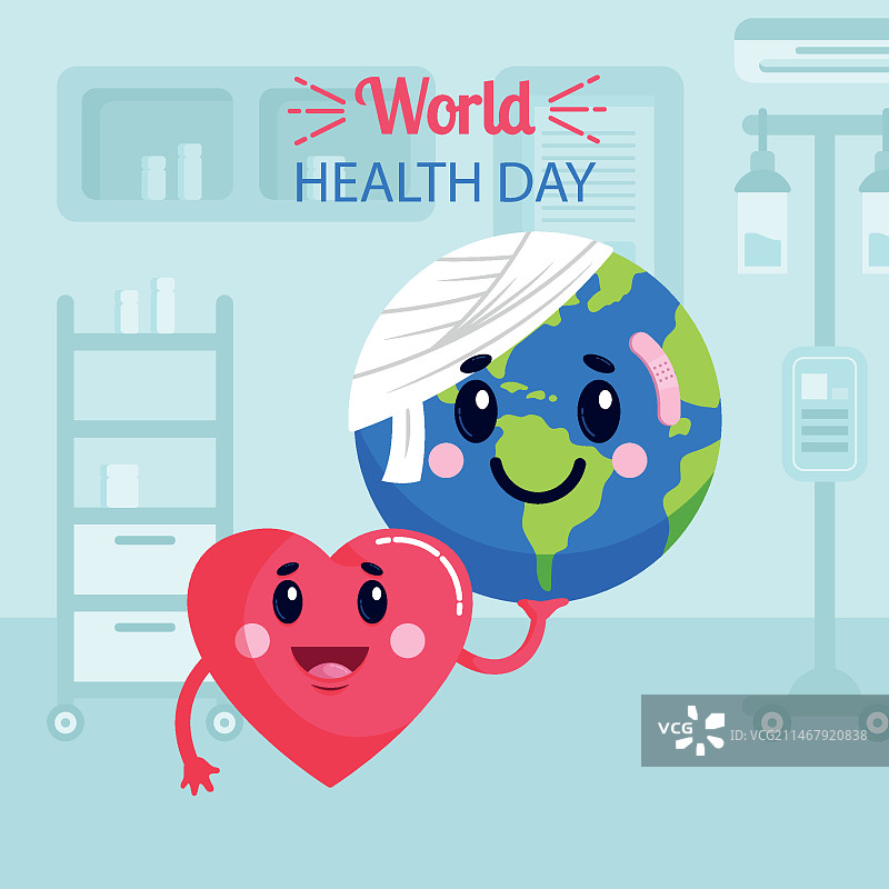 扁平风格世界健康日图片素材
