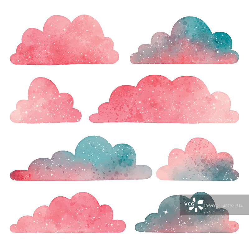 水彩云朵图案合集图片素材