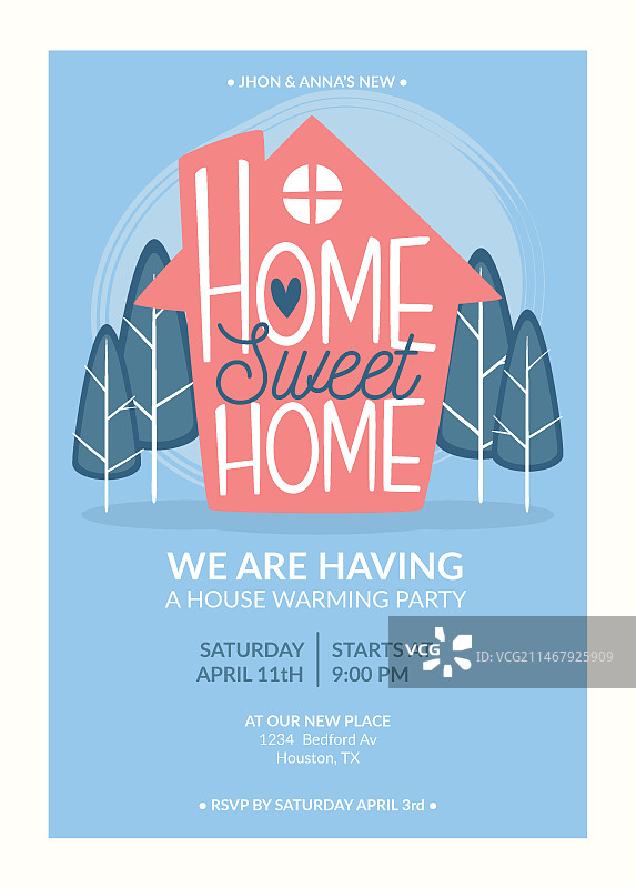 乔迁派对邀请函模板图片素材