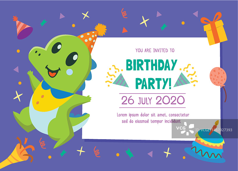 儿童生日贺卡模板图片素材