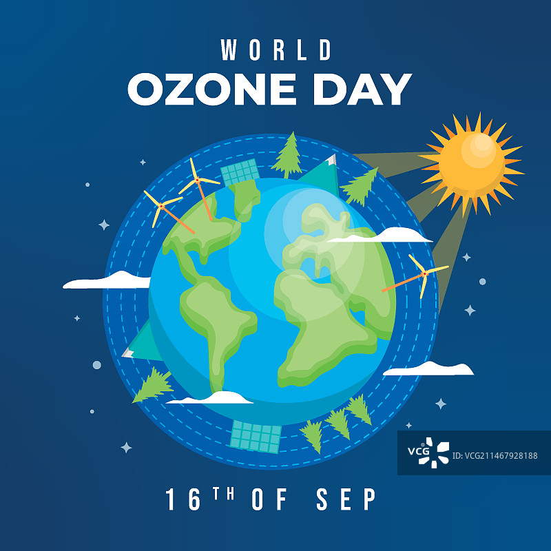 世界臭氧日插画图片素材