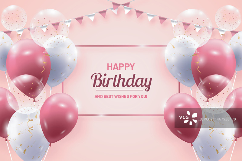 逼真生日主题背景图片素材