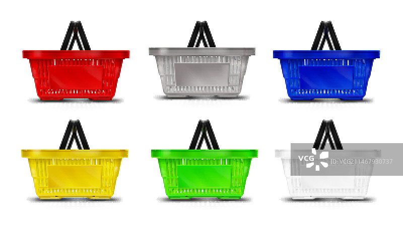 逼真超市购物篮合集图片素材