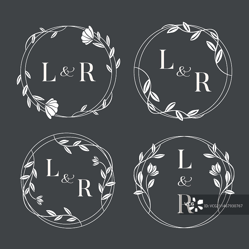 婚礼鲜花字母组合图片素材