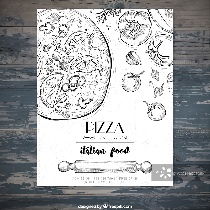 意大利餐厅披萨宣传册图片素材