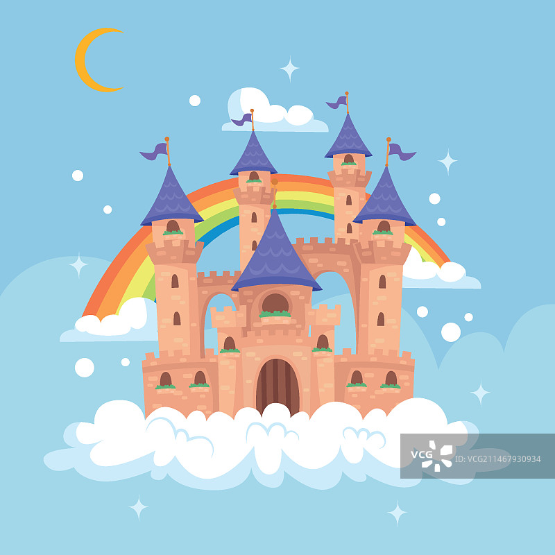 扁平风格童话城堡图片素材