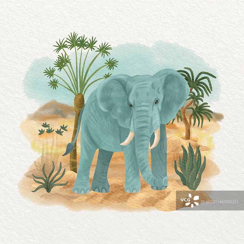 水彩野生动物背景图片素材