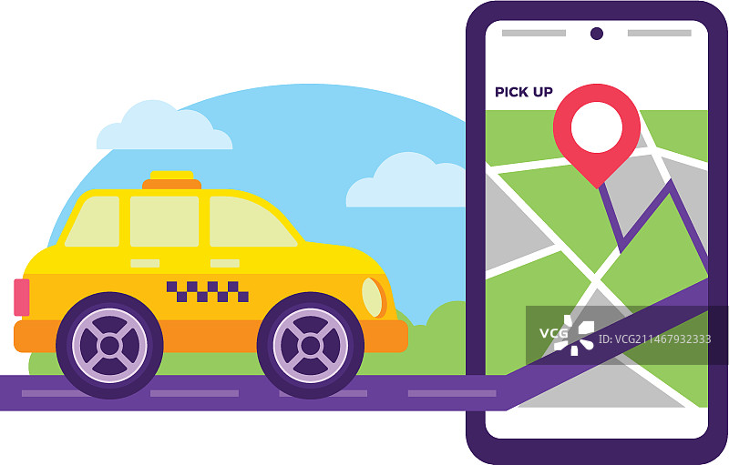 出租车服务APP主题图片素材