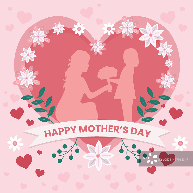 扁平风格母亲节概念图片素材
