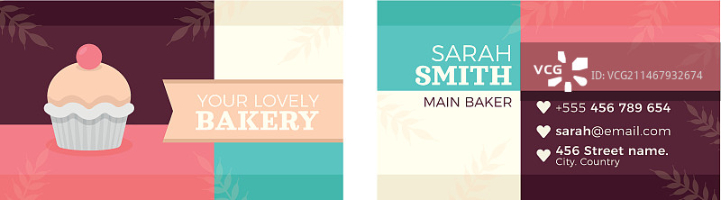 极简烘焙名片模板图片素材