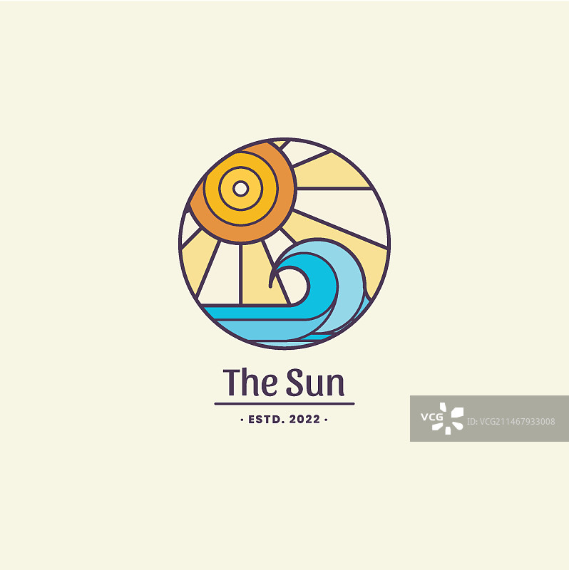 手绘太阳标志模板图片素材