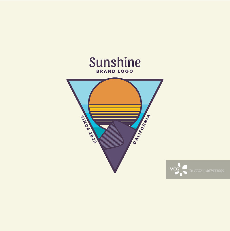 手绘阳光logo模板图片素材