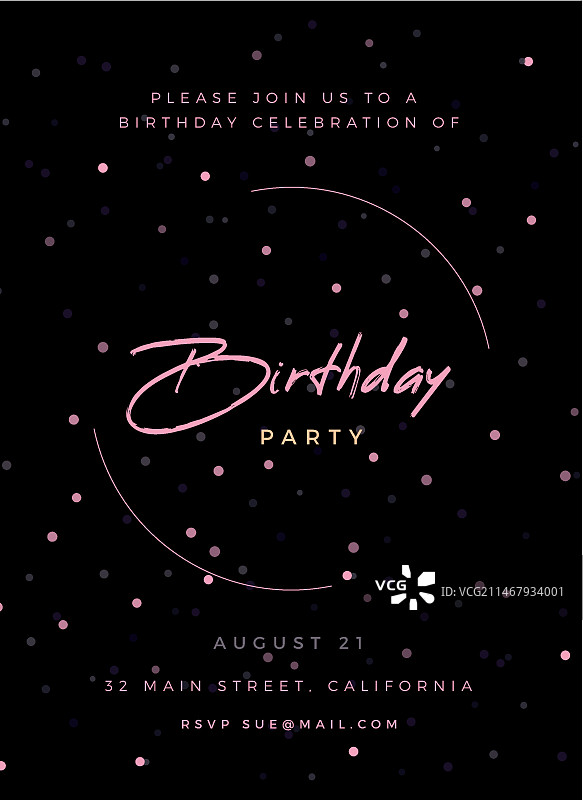 精致生日邀请函模板图片素材