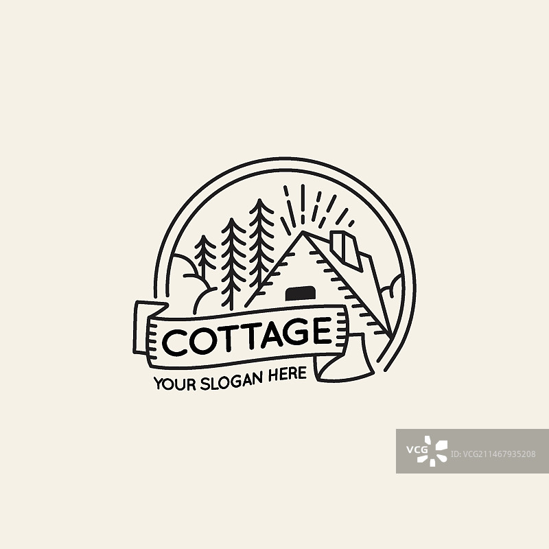 扁平风格农舍Logo模板图片素材