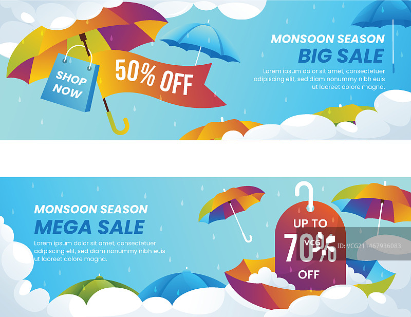 季风季节横幅促销banner图片素材