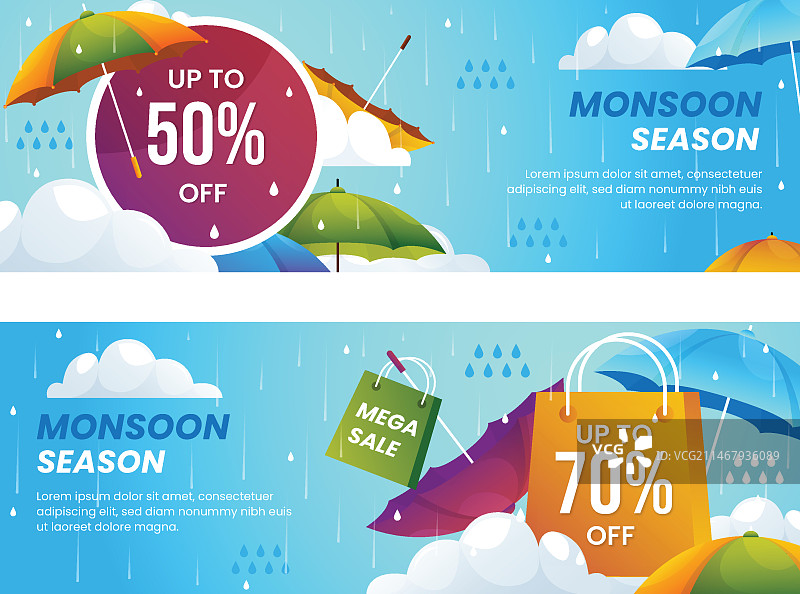 季风季节横幅促销banner图片素材