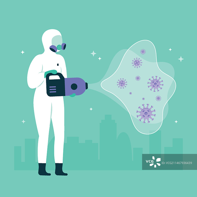 病毒消毒示意图图片素材