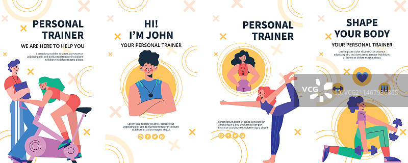 扁平风格私人教练Instagram快拍图片素材