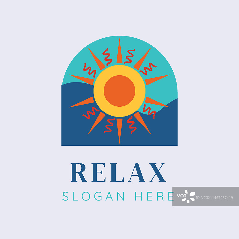 扁平风格自然太阳标志图片素材