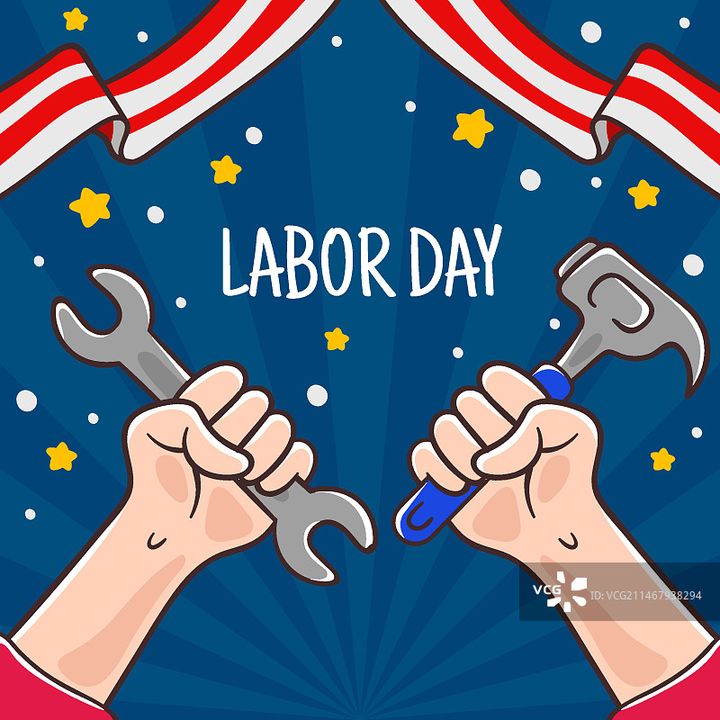 手绘劳动节背景图片素材