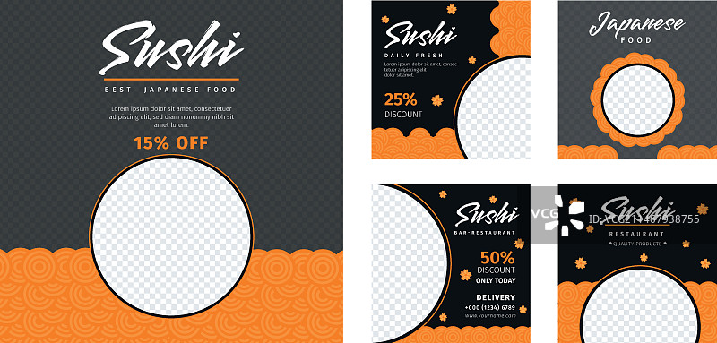 日本餐厅Instagram帖子图片素材